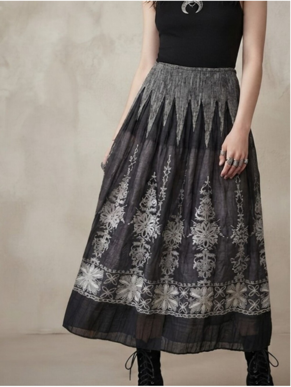 Anthropologie lapis Midi Maxi Whimsygoth Skirt Tube Dress One Size Fits L-XL